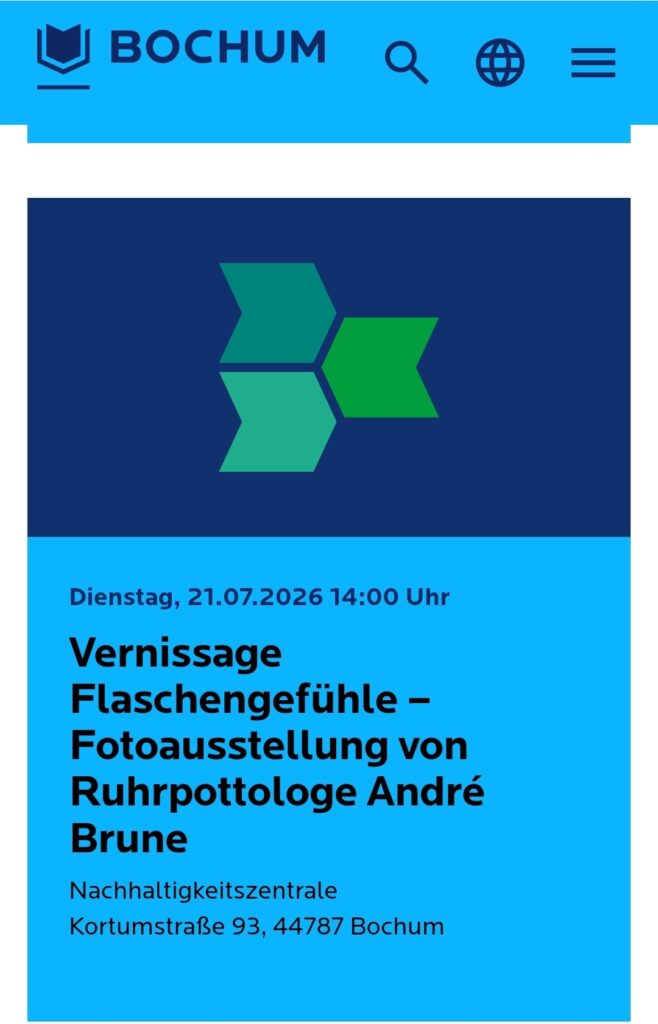 Vernissage Flaschengefühle in der Nachhaltigkeitszentrale Bochum